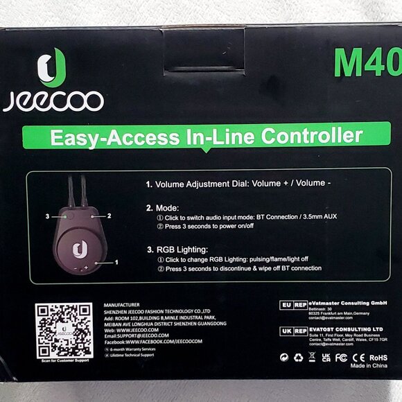 "JEECOO M40" Bluetooth Gaming Computer Speakers w/ 3.5mm AUX for Laptops&Tablets - Picture 4 of 16